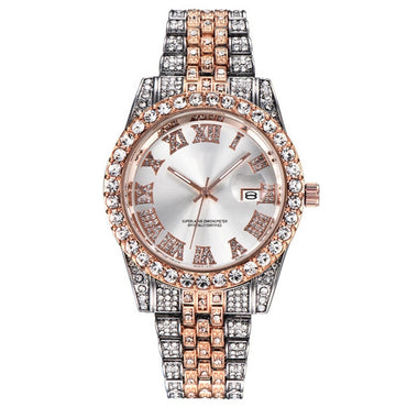Jewel Tone Dual Finish Crystal Bezel Watch