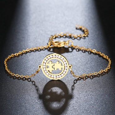 Crystal Puzzle Piece Bracelet for Autism Awareness
