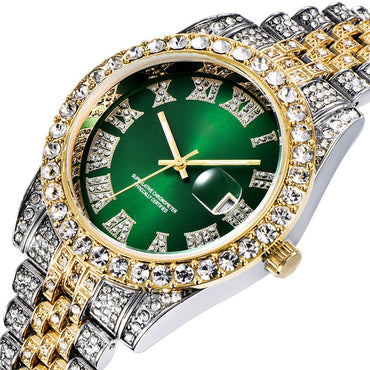 Jewel Tone Dual Finish Crystal Bezel Watch