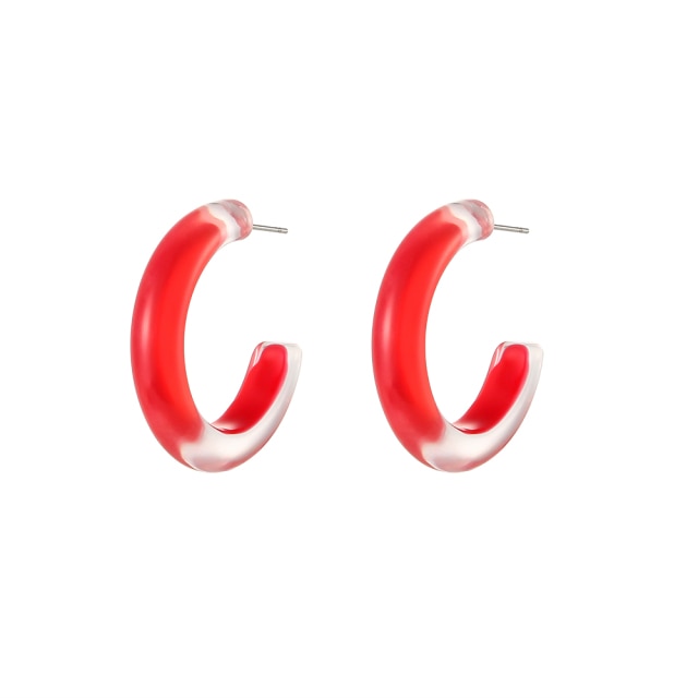Candy Acrylic Glass Hoop Earrings