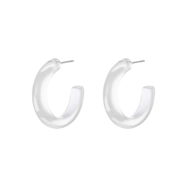 Candy Acrylic Glass Hoop Earrings