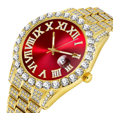 Jewel Tone Crystal Bezel Watch